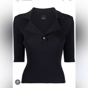 PINKO cut-out sleeve polo top, size small